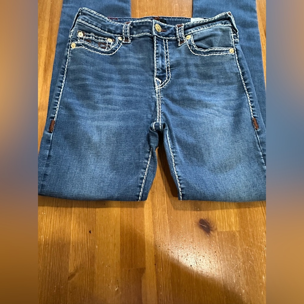 True Religion Classic Blue  Mid Rise Straight Leg Jeans - Picture 10 of 15